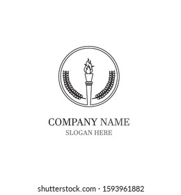Torch vector icon illustration design template