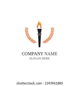 Torch vector icon illustration design template