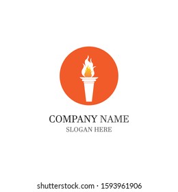 Torch vector icon illustration design template