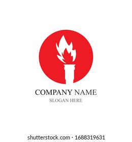 Torch vector icon illustration design template