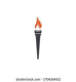 Torch vector icon illustration design template