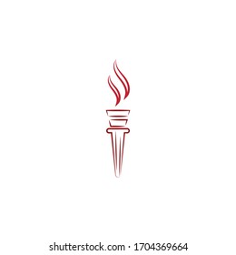 Torch vector icon illustration design template
