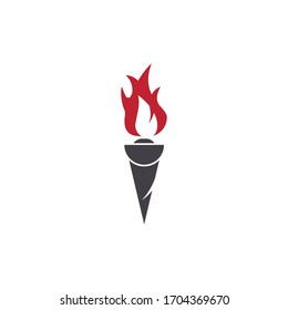 Torch vector icon illustration design template