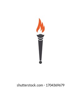Torch vector icon illustration design template