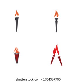 Torch vector icon illustration design template set