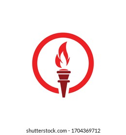 Torch vector icon illustration design template