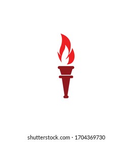 Torch vector icon illustration design template