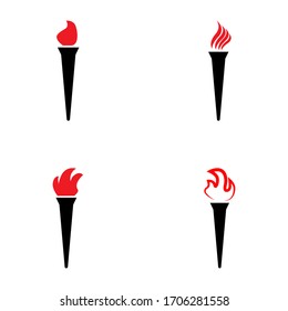 Torch vector icon illustration design template isolated