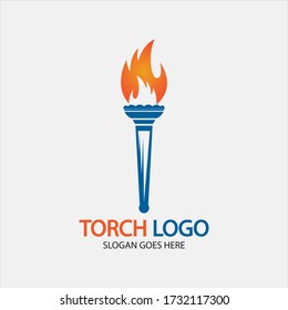 Plantilla de diseño de ilustración de iconos vectoriales de antorcha
