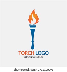 Torch vector icon illustration design template
