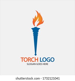 Torch vector icon illustration design template