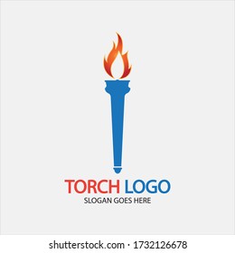 Torch vector icon illustration design template