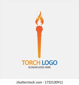 Torch vector icon illustration design template