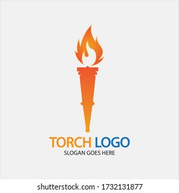 Plantilla de diseño de ilustración de iconos vectoriales de antorcha