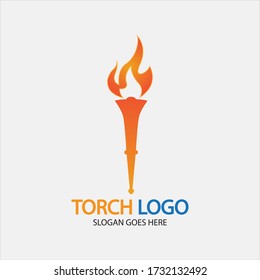 Torch vector icon illustration design template