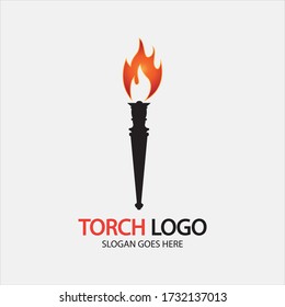 Torch vector icon illustration design template