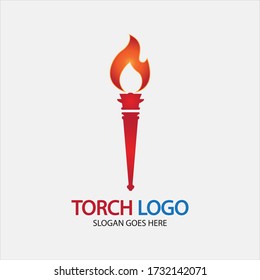 Torch vector icon illustration design template