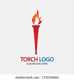 Torch vector icon illustration design template