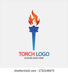 Torch vector icon illustration design template