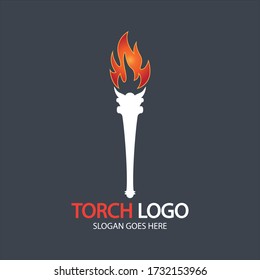 Torch vector icon illustration design template