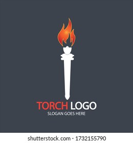 Torch vector icon illustration design template