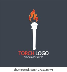 Torch vector icon illustration design template