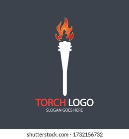 Torch vector icon illustration design template