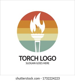 Plantilla de diseño de ilustración de iconos vectoriales de antorcha