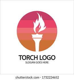 Torch vector icon illustration design template