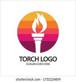 Torch vector icon illustration design template