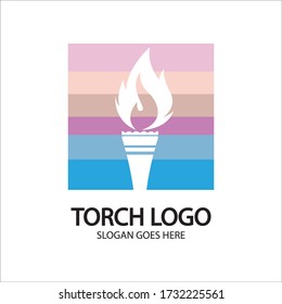 Torch vector icon illustration design template
