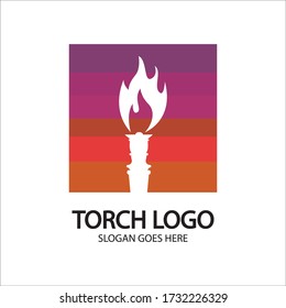 Plantilla de diseño de ilustración de iconos vectoriales de antorcha