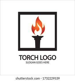 Torch vector icon illustration design template