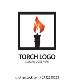 Torch vector icon illustration design template