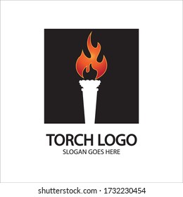 Torch vector icon illustration design template