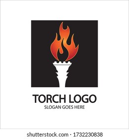 Plantilla de diseño de ilustración de iconos vectoriales de antorcha