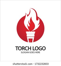 Torch vector icon illustration design template