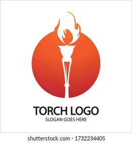 Torch vector icon illustration design template