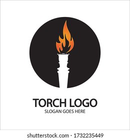 Plantilla de diseño de ilustración de iconos vectoriales de antorcha