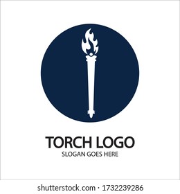Torch vector icon illustration design template
