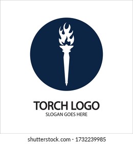Torch vector icon illustration design template