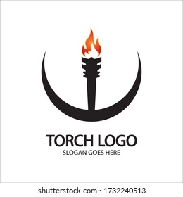 Plantilla de diseño de ilustración de iconos vectoriales de antorcha