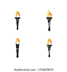 Torch vector icon illustration design template
