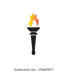 Torch vector icon illustration design template
