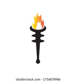 Torch vector icon illustration design template
