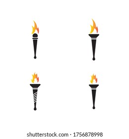 Torch vector icon illustration design template
