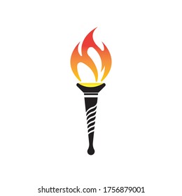 Torch vector icon illustration design template
