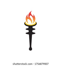 Torch vector icon illustration design template
