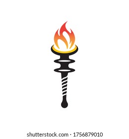 Torch vector icon illustration design template
