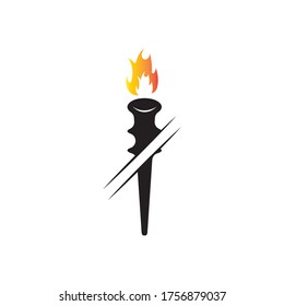 Torch vector icon illustration design template
